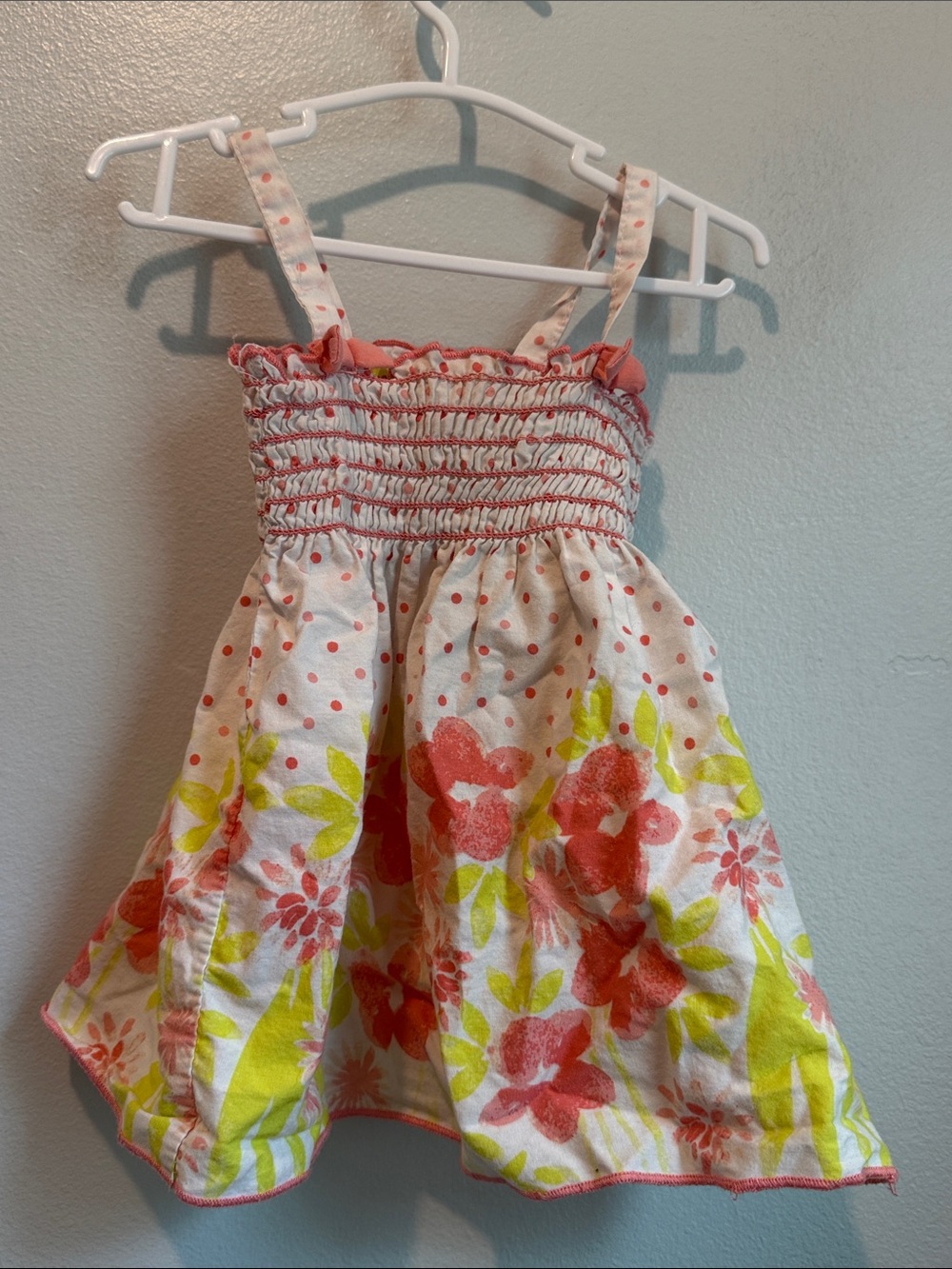 Penelope Mack 24 Months Girls Coral Floral Summer Top Sleeveless Cotton Shirt